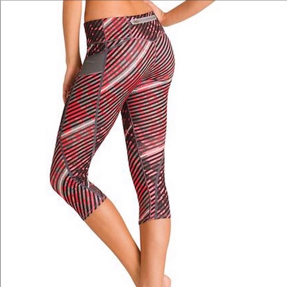 Athleta Radical Stripe Capri Coral/Gray Size XXS - Picture 2 of 8